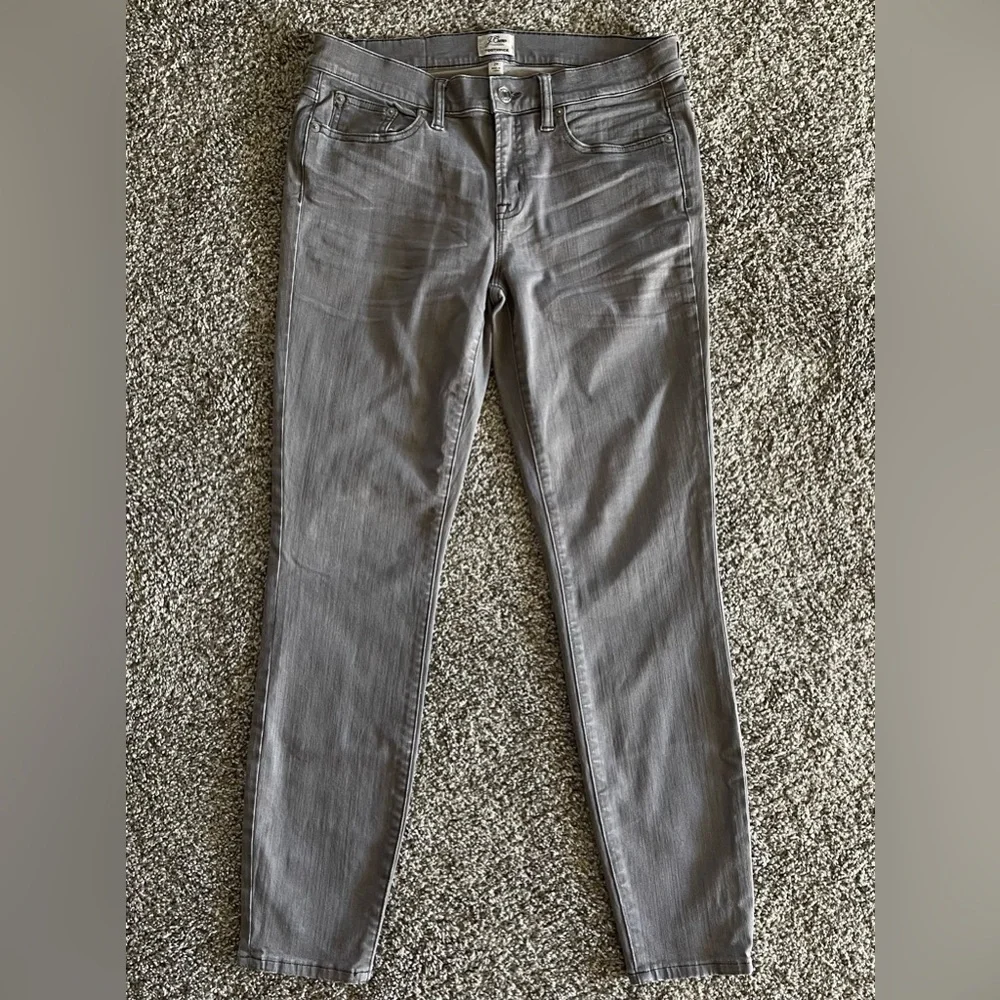 J.Crew Toothpick Skinny Gray Wash Stretch Jeans Size 29